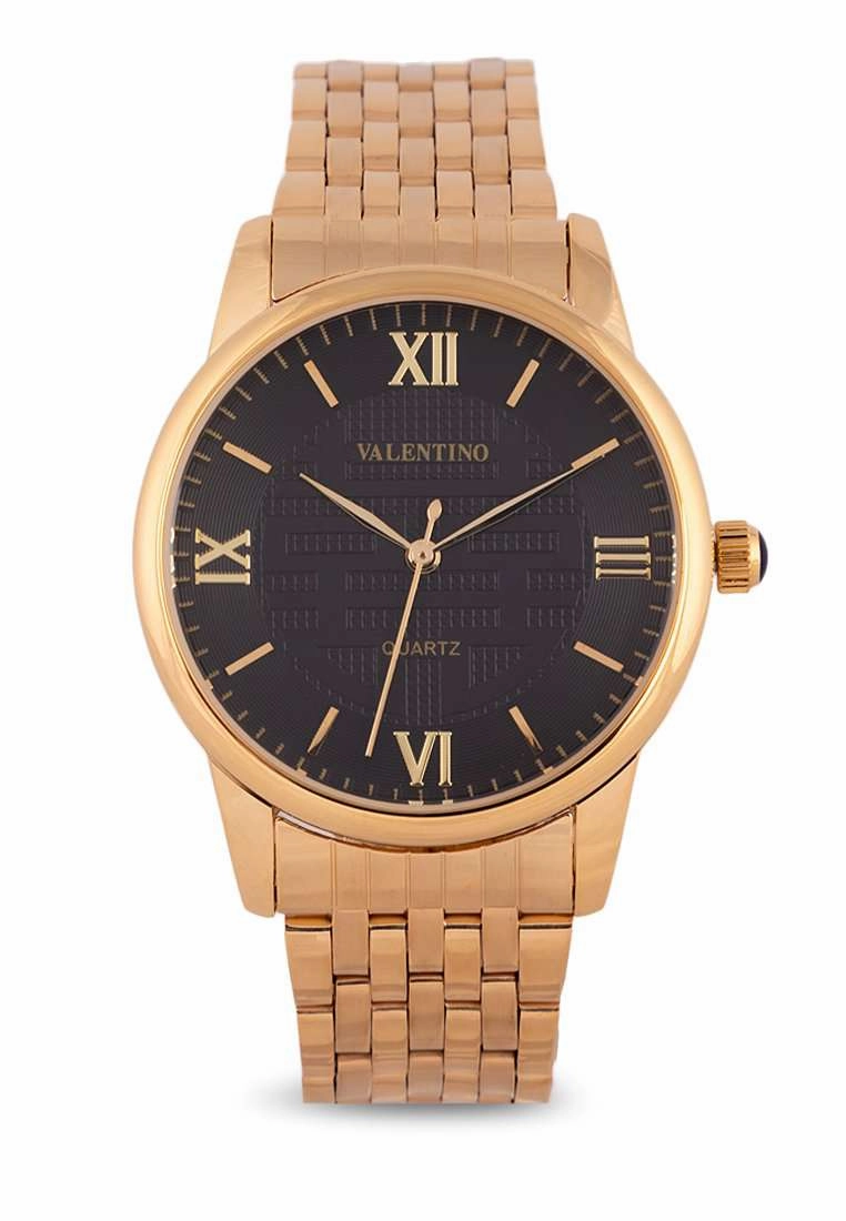 Valentino 20122321-BLACK DIAL Gold Stainless Steel Watch for Women
