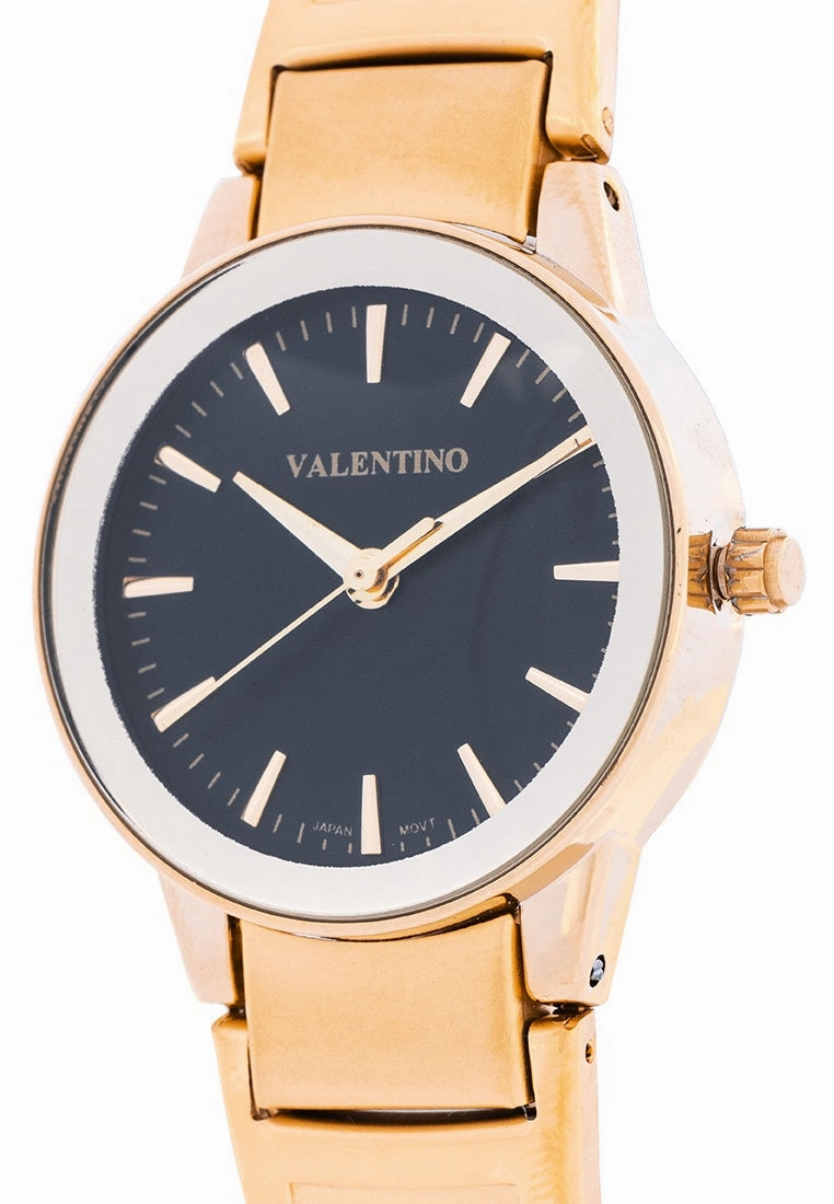 Valentino 20122359-BLACK DIAL Stainless Steel Strap Analog Watch for Women
