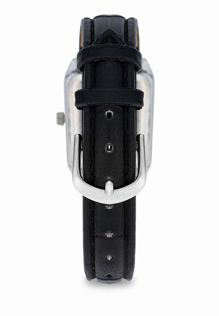 Valentino 20122376-BLK STRAP - SILVER DIAL Leather Strap Analog Watch for Women