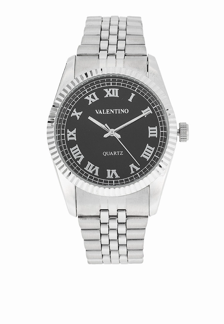 Valentino  20122404-BLACK DIAL Stainless Steel Strap Analog Watch for Men