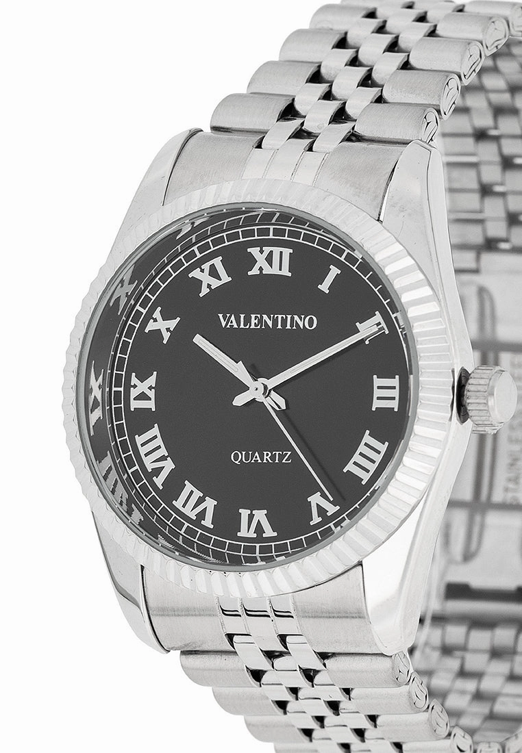 Valentino  20122404-BLACK DIAL Stainless Steel Strap Analog Watch for Men
