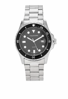 Valentino 20122410-BLACK DIAL Stainless Steel Strap Analog Watch for Men