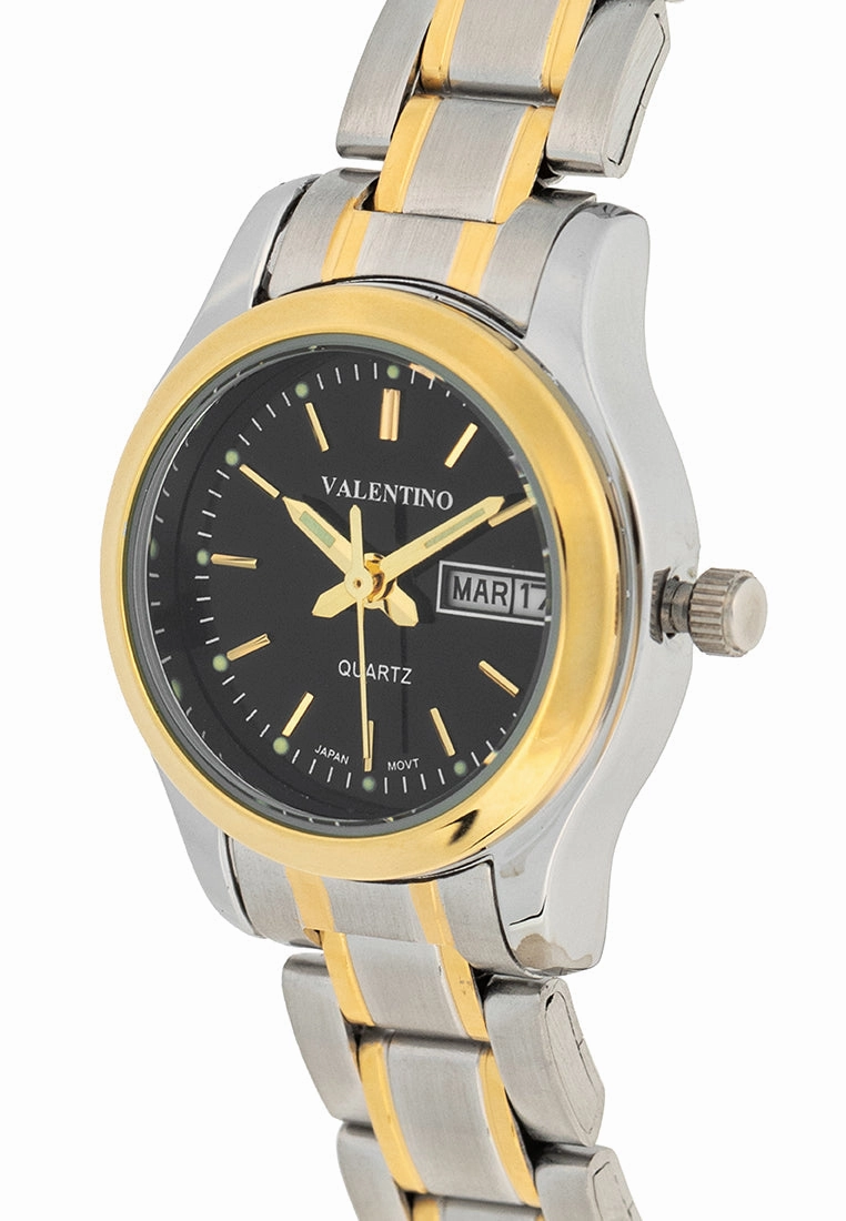 Valentino 20122423-TWO TONE - BLACK DIAL Stainless Steel Strap Analog Watch for Women