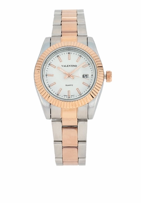Valentino 20122468-TWO TONE - WHITE DIAL Stainless Steel Strap Analog Watch for Women