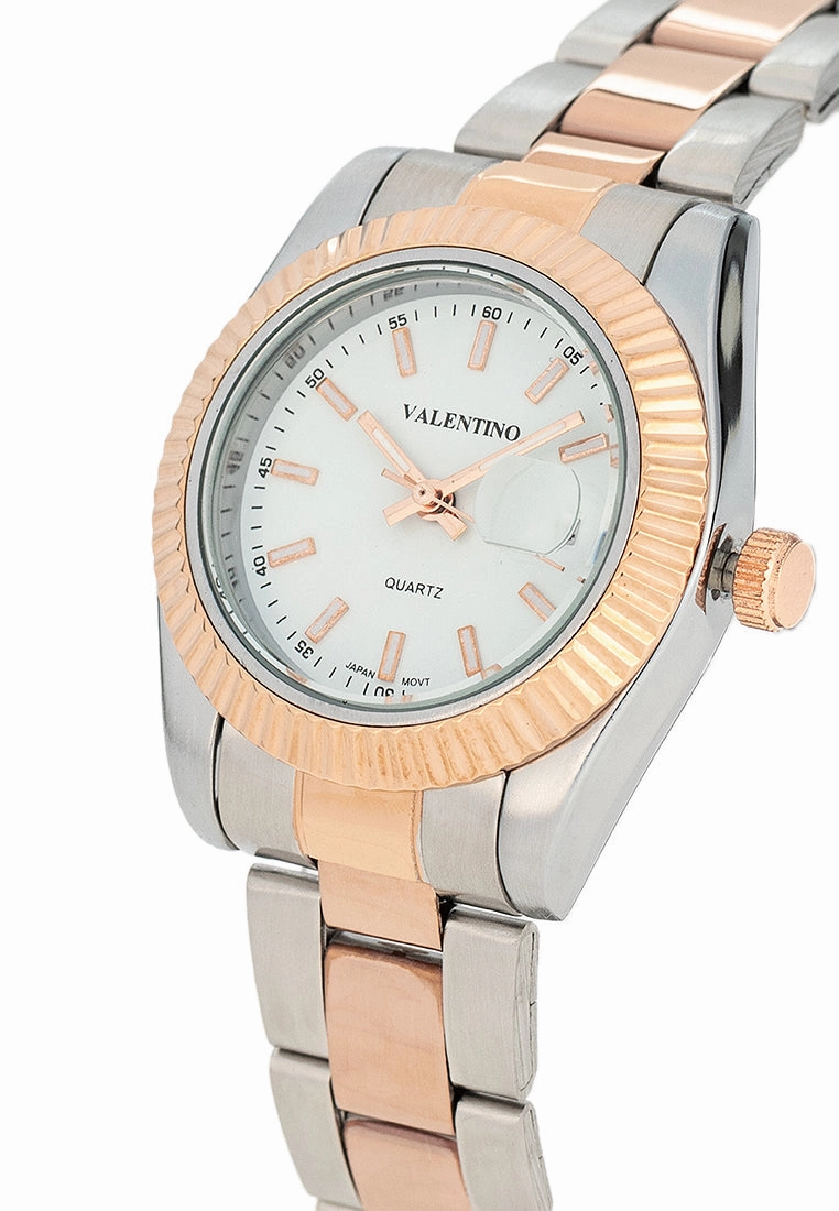 Valentino 20122468-TWO TONE - WHITE DIAL Stainless Steel Strap Analog Watch for Women
