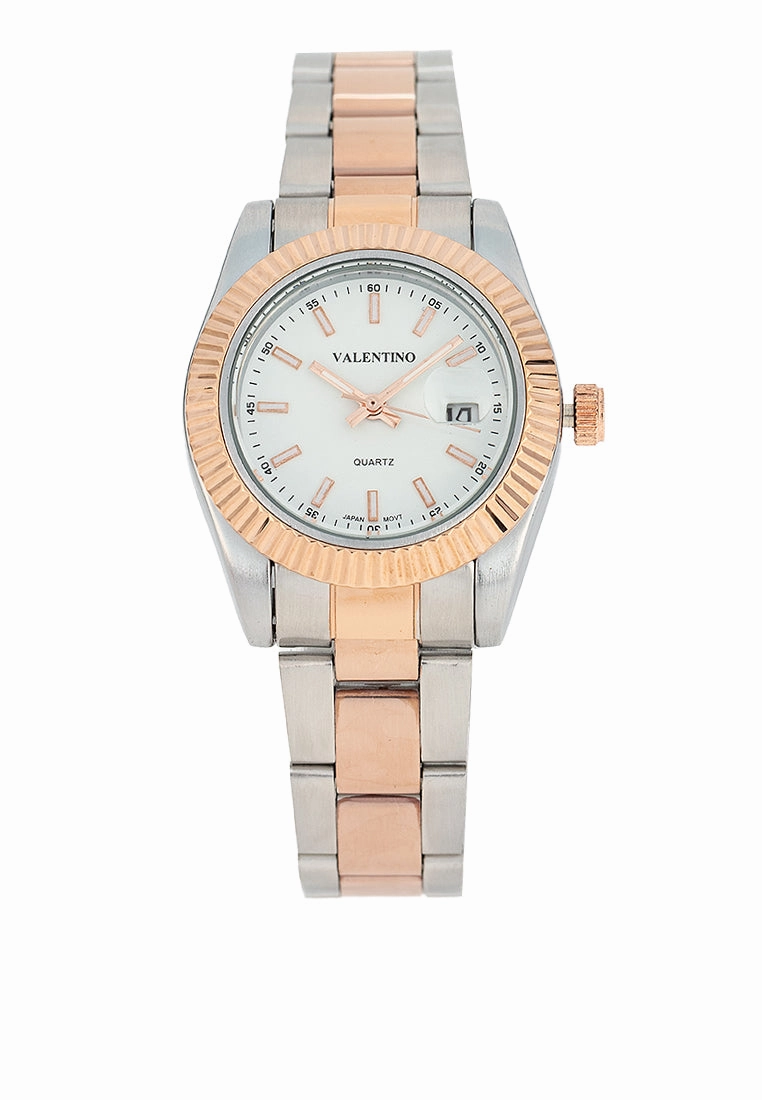 Valentino 20122468-TWO TONE - WHITE DIAL Stainless Steel Strap Analog Watch for Women