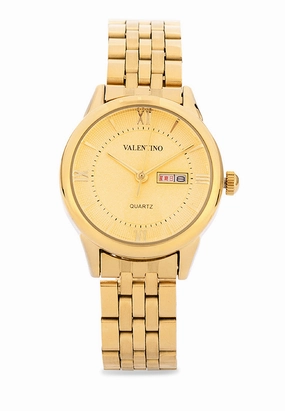 Valentino Stainless Steel Strap Analog Watch for Women 20122479-GOLD DIAL