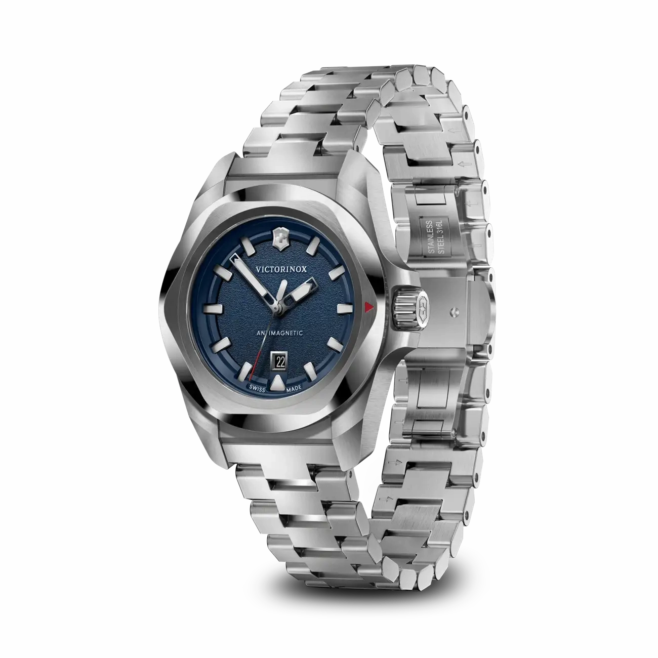 Victorinox I.N.O.X 32mm Stainless Steel Blue Dial Watch 242038