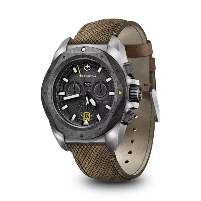 Victorinox Inox 43 Chrono Silver Case Black Dial Watch 241988.1