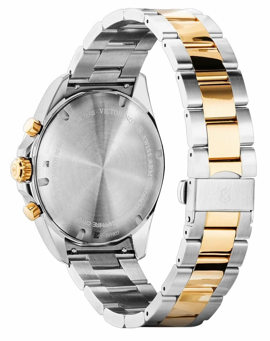 Victorinox Swiss Army FieldForce Classic Chronograph Two-Tone Stainless Steel Gray Dial Date Quartz Mens Watch 241903