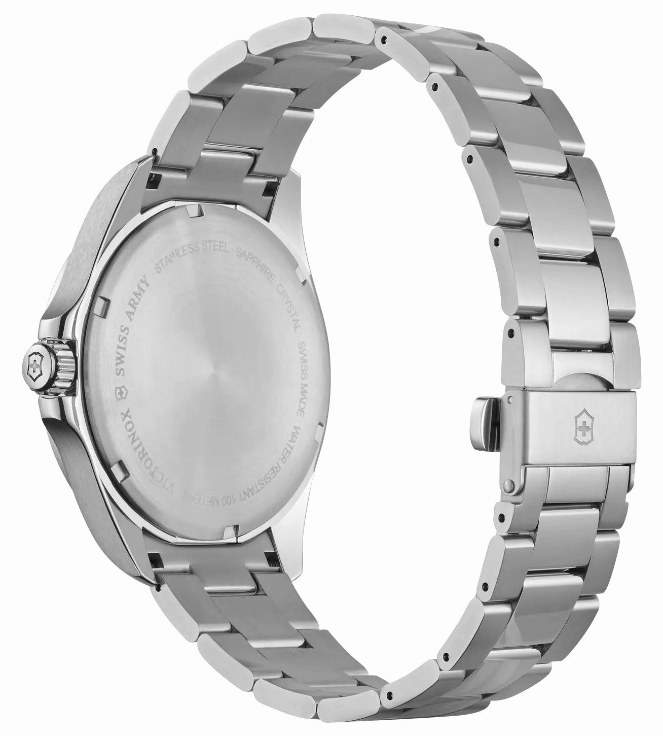 Victorinox Swiss Army Fieldforce Stainless Steel Black Dial Day/Date Quartz Mens Watch 241849