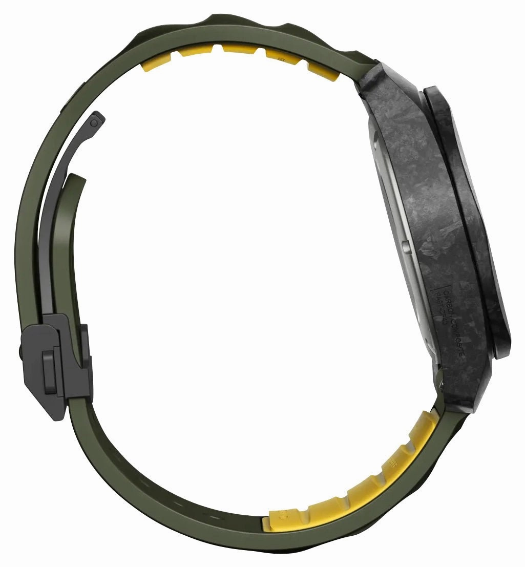 Victorinox Swiss Army I.N.O.X. Automatic Black Carbon Green Dial Green Rubber Strap Date Divers Mens Watch 242021.1