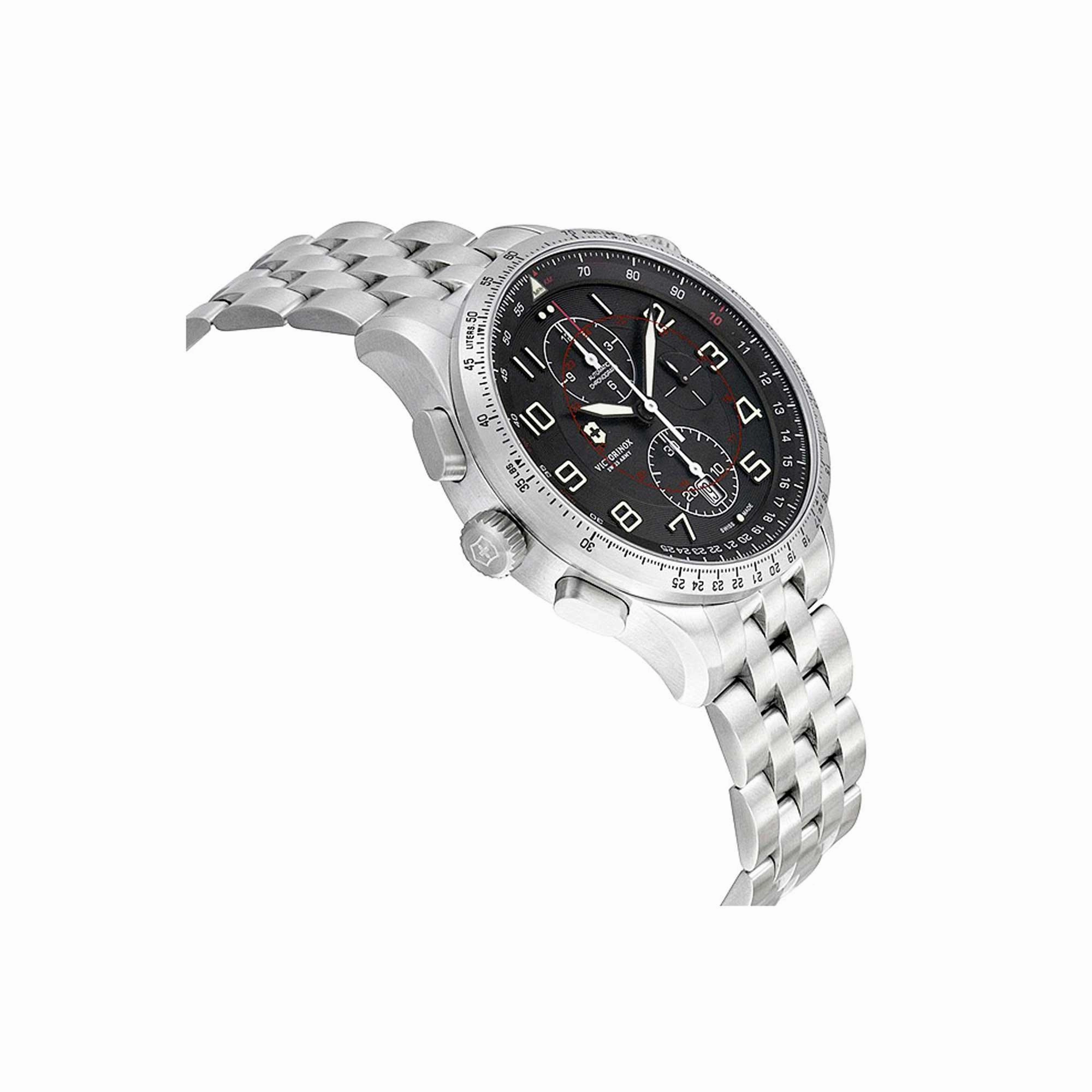 Victorinox Swiss Army Men's Chrono Watch - Airboss Mach 9 Grey Dial Bracelet | 241722