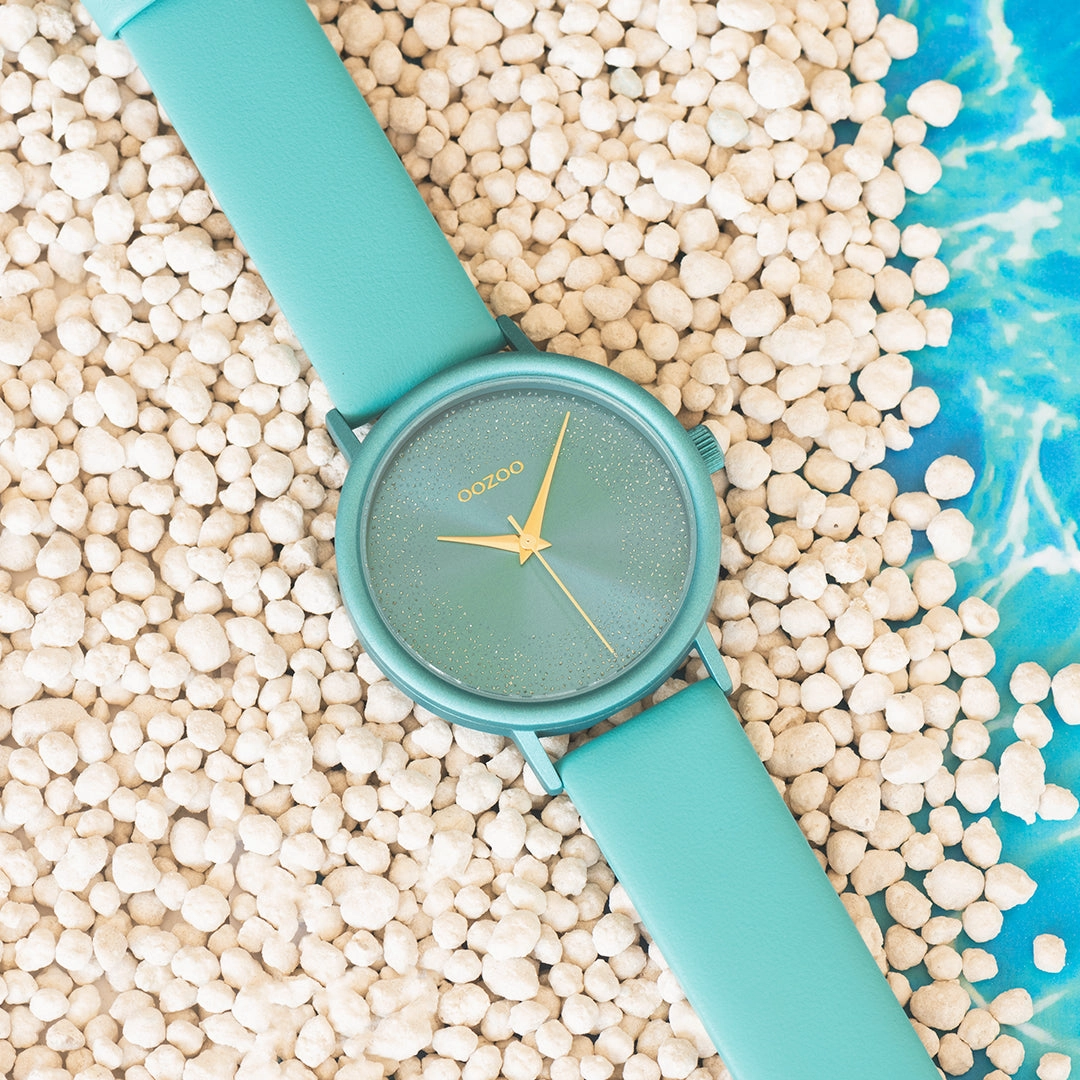 Viridian green OOZOO watch with leather strap - C10581