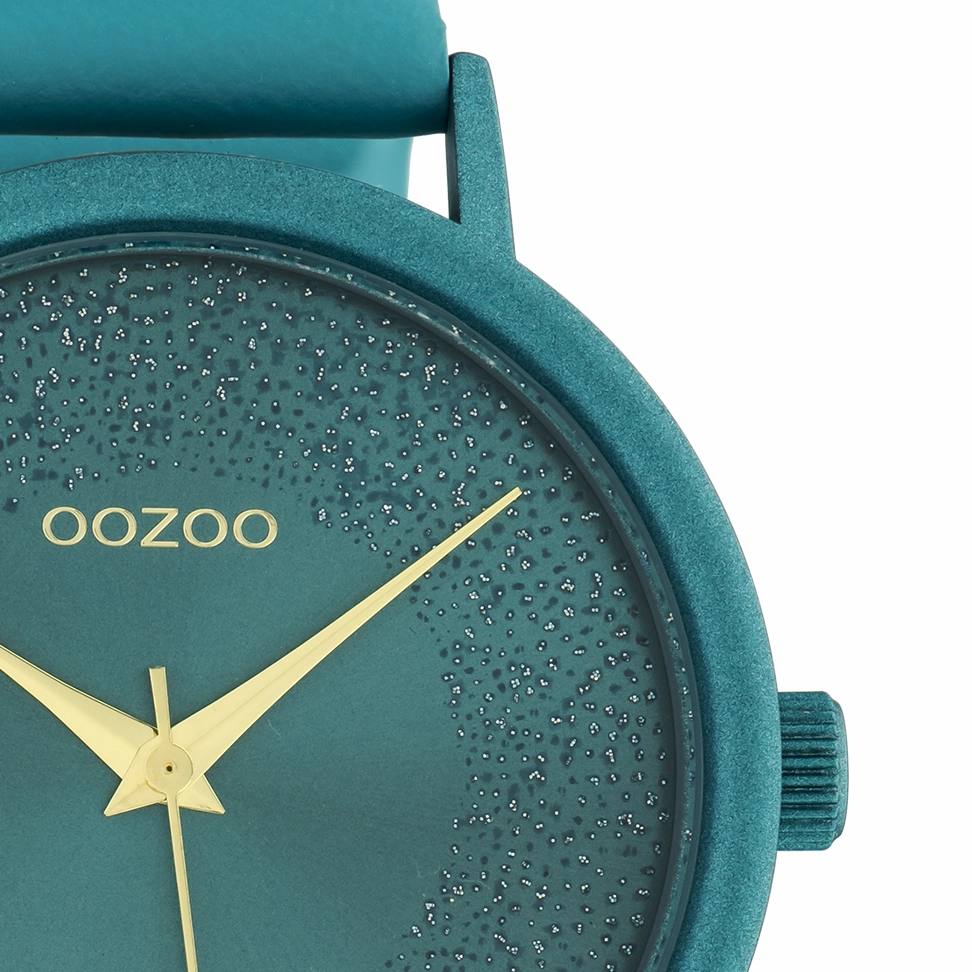 Viridian green OOZOO watch with leather strap - C10581