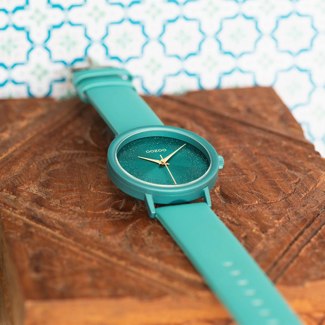 Viridian green OOZOO watch with leather strap - C10581