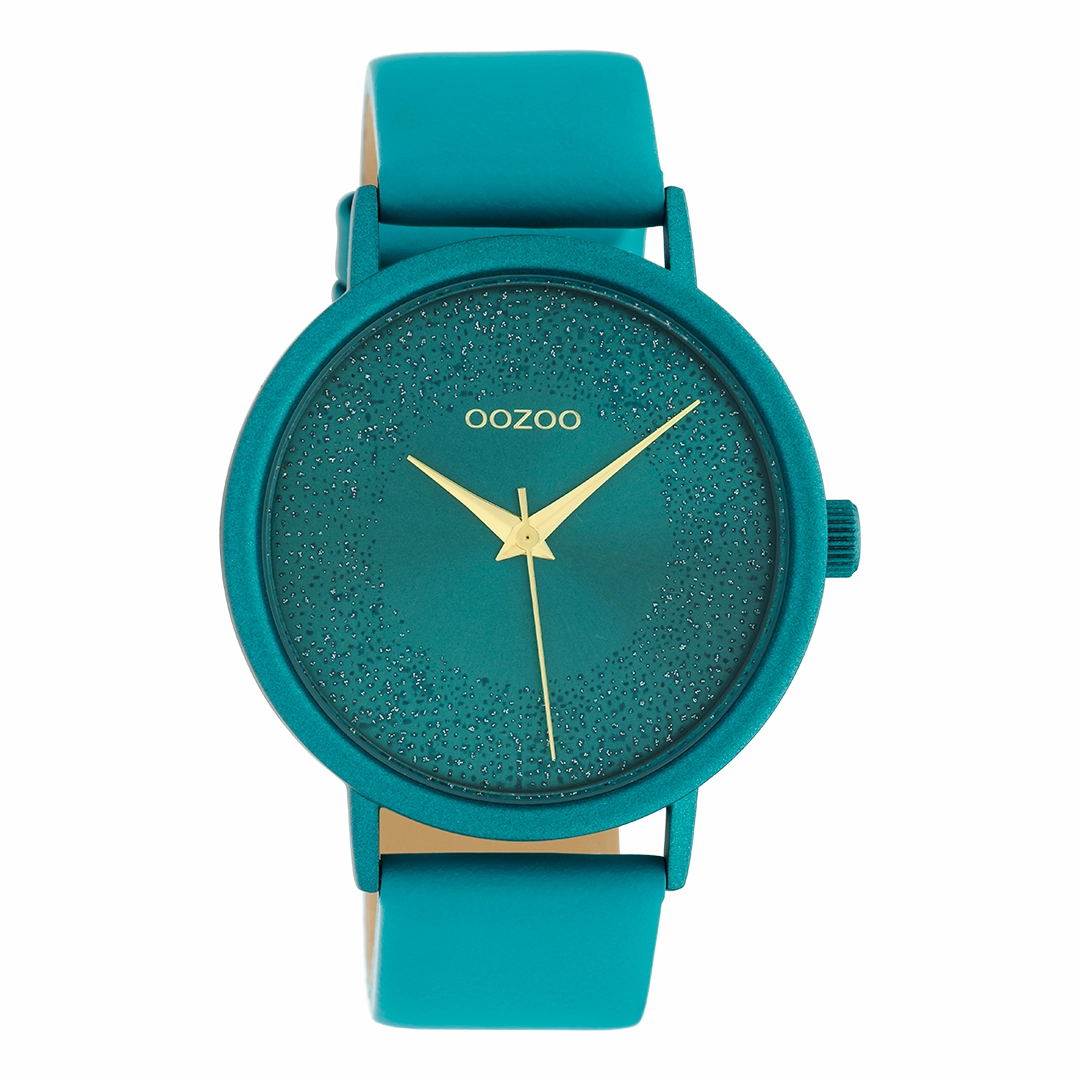 Viridian green OOZOO watch with leather strap - C10581