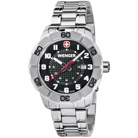 Wenger 0851.102 Men's Roadster Sport Black Dial Steel Bracelet Watch