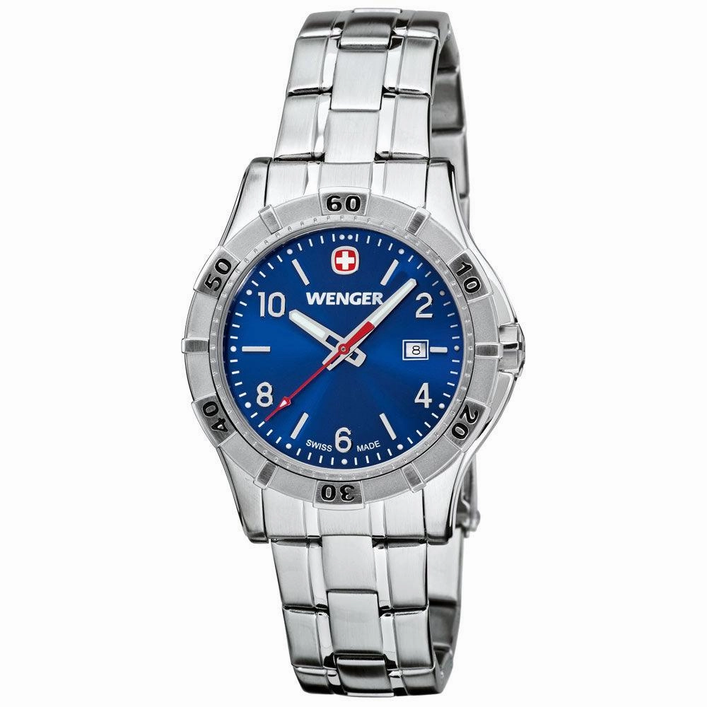 Wenger 0921.104 Women's Platoon Blue Dial Stainless Steel Bracelet Watch
