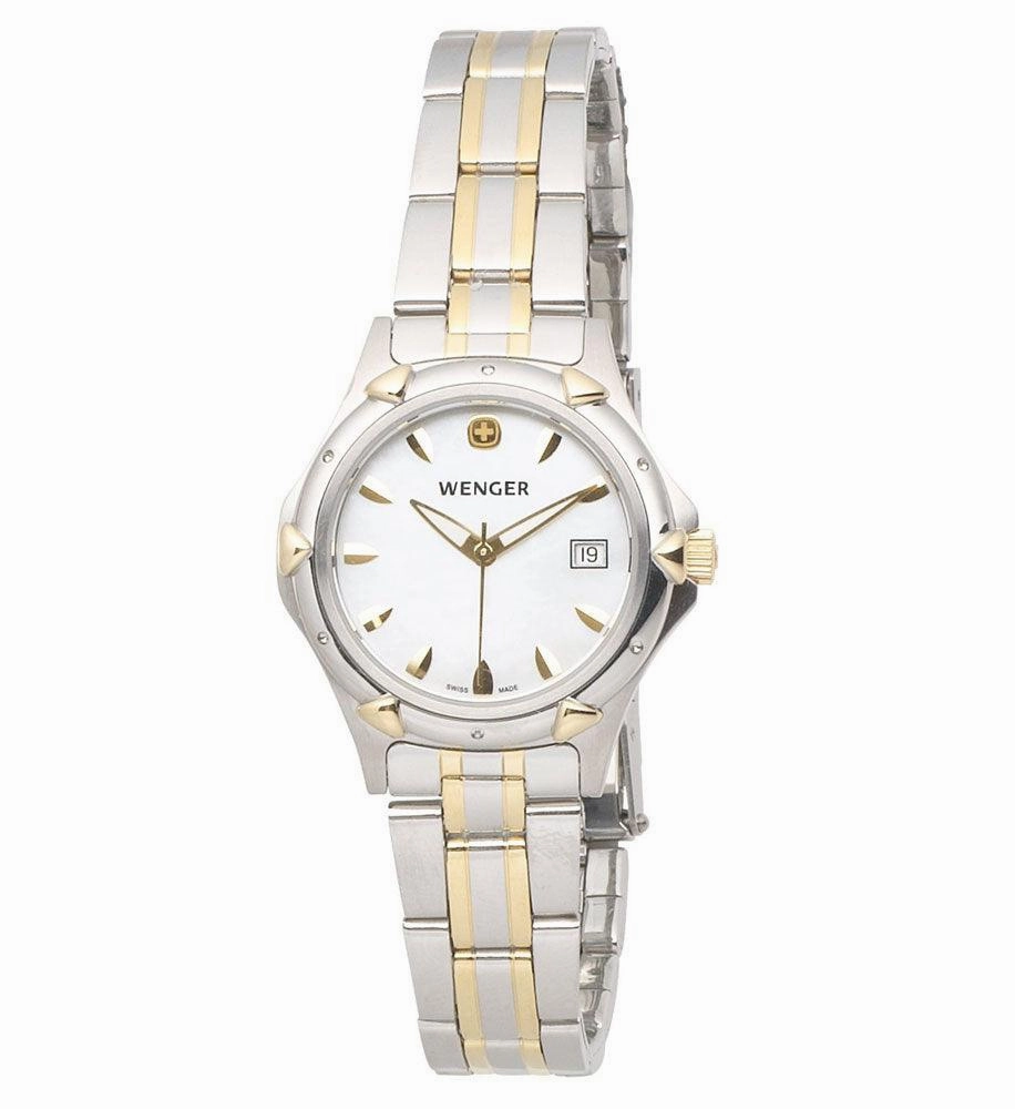 Wenger 70236 Women's White Dial Two Tone Stainless Steel Watch
