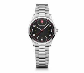 Wenger City Sport 34mm Black Dial Stainless Steel Watch 01.1421.128