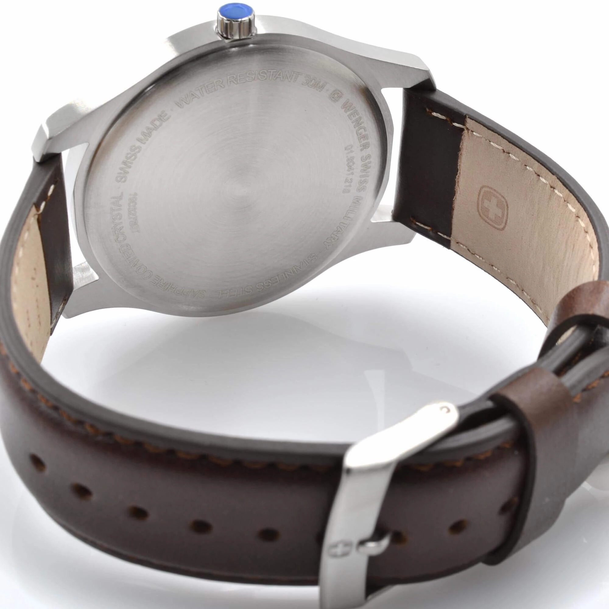 Wenger Men's Watch - City Classic Swiss Quartz Grey Dial Brown Strap | 01.9041.218S