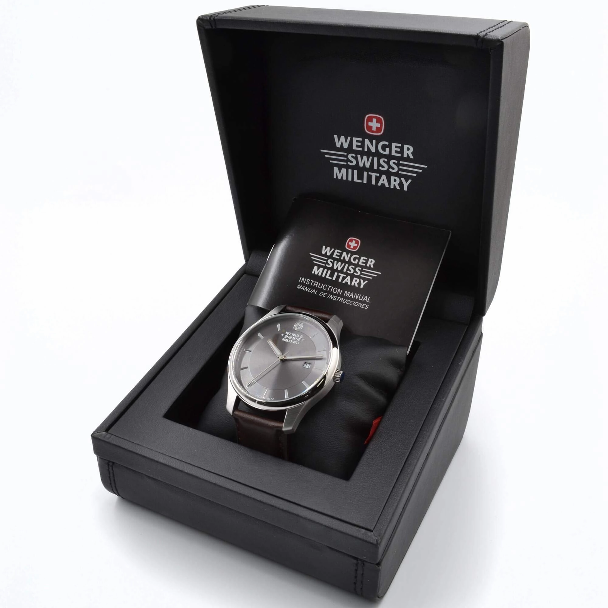 Wenger Men's Watch - City Classic Swiss Quartz Grey Dial Brown Strap | 01.9041.218S