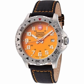 Wenger Men's Watch - Offroad Swiss Quartz Orange Dial Black Fabric Strap | 79302