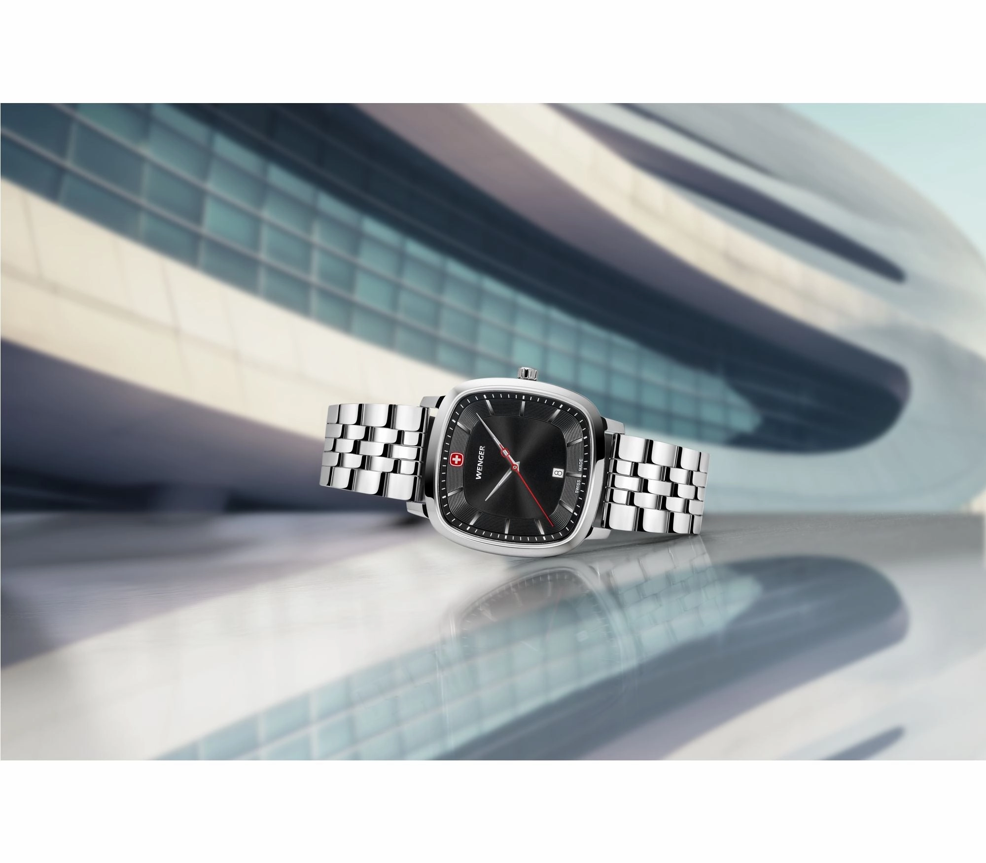 Wenger Vintage Classic 37mm Black Dial Stainless Steel Watch 01.1921.102