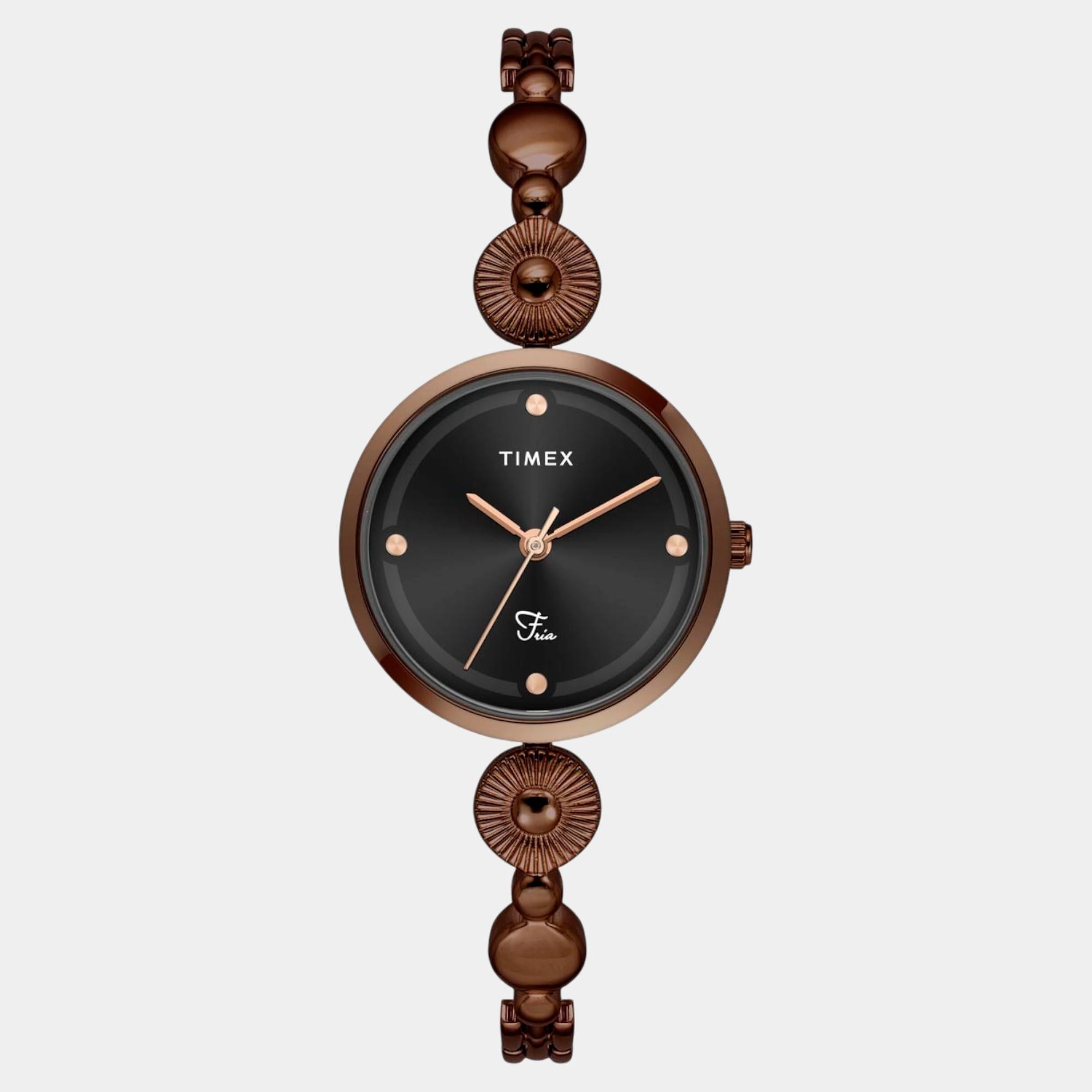 Women Quartz Black Dial Analog Brass Watch TWEL18204