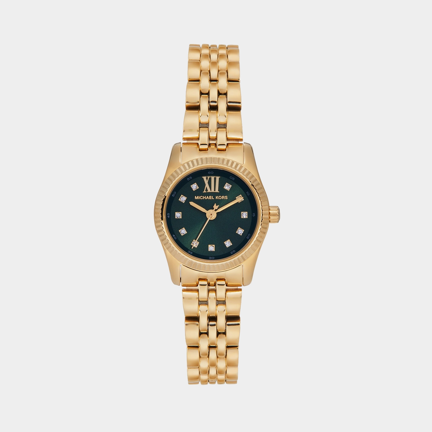 Women Quartz Green Dial Analog Stainless Steel Watch MK4842
