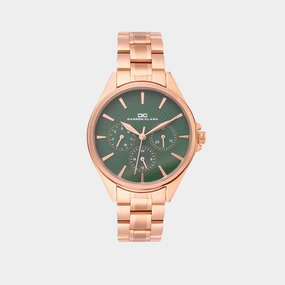 Women Quartz Green Dial Multi-Function Metal Watch 2010C-M0314