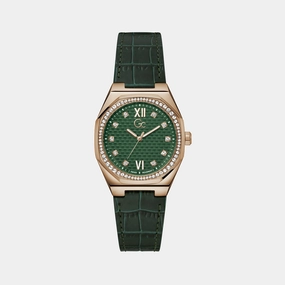 Women's Green Analog Genuine Leather Watch Z25004L9MF