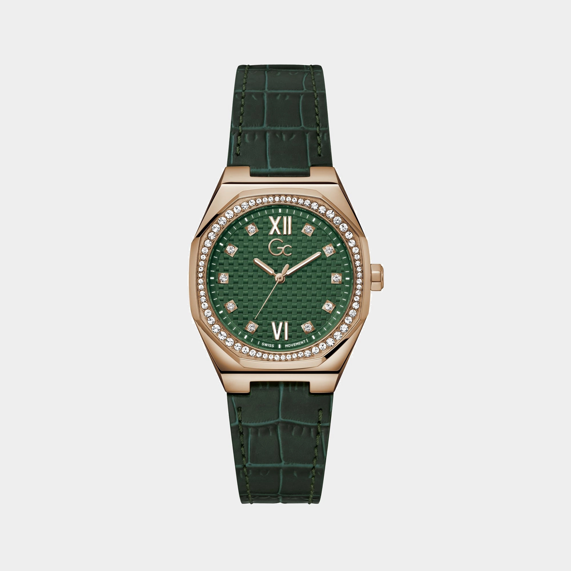 Women's Green Analog Genuine Leather Watch Z25004L9MF