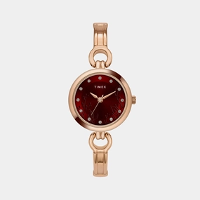 Women's Maroon Analog Stainless Steel Watch TWEL11437