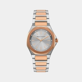 Women's Silver Analog Stainless Steel Watch AX4607