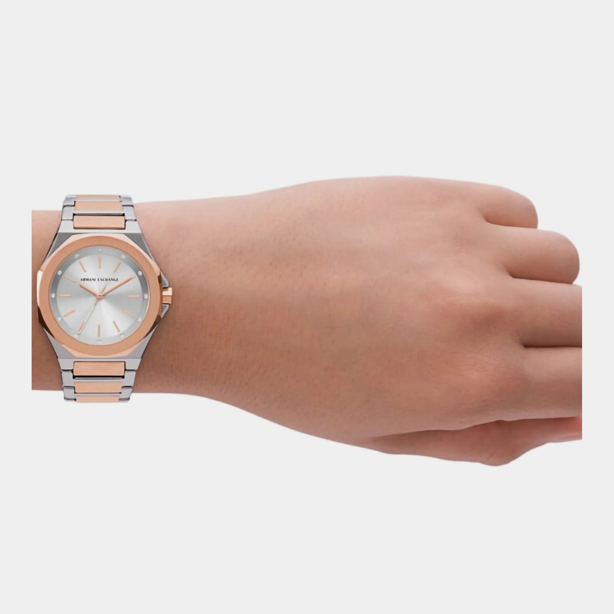 Women's Silver Analog Stainless Steel Watch AX4607
