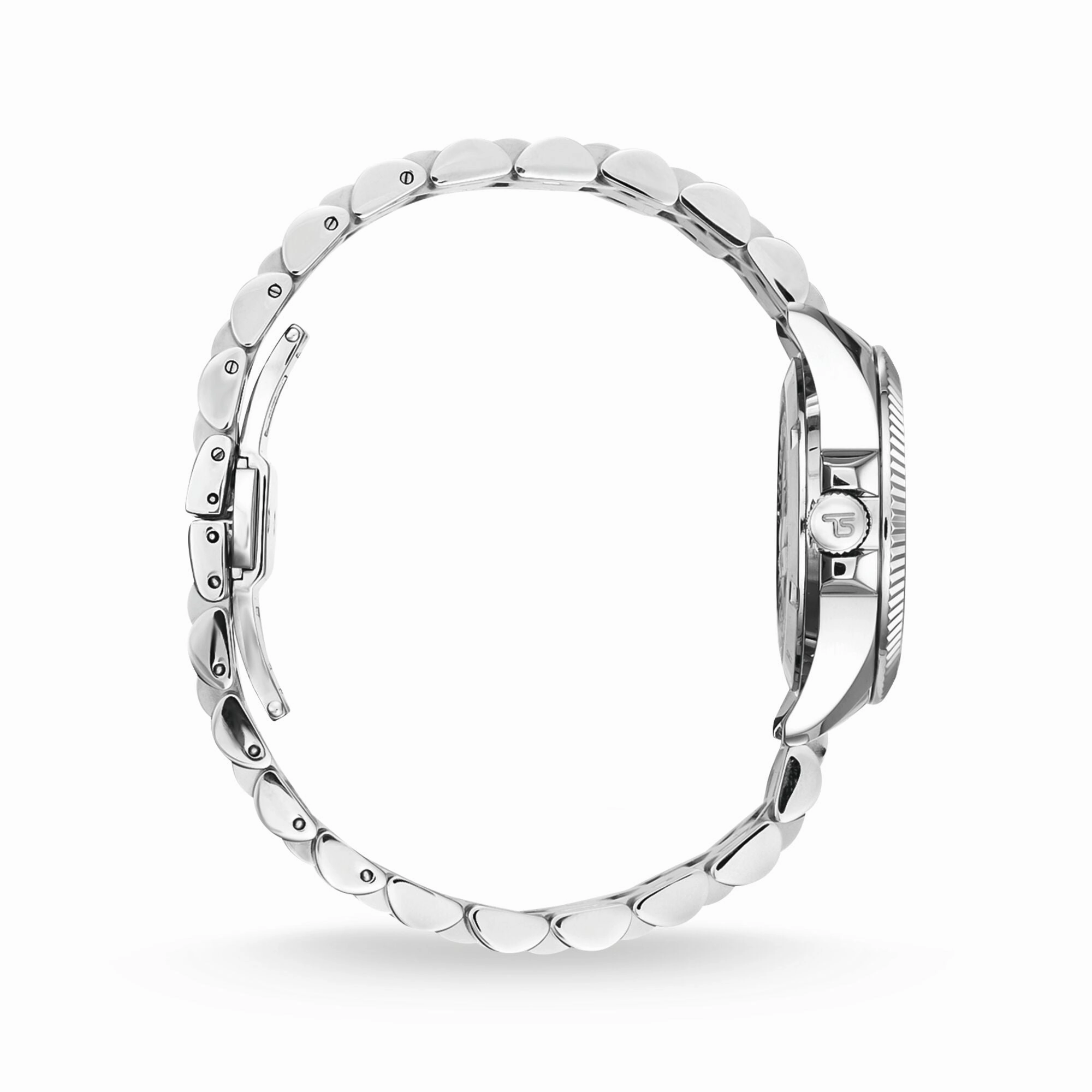 Women's watch Divine Silver with black dial and zirconia stones