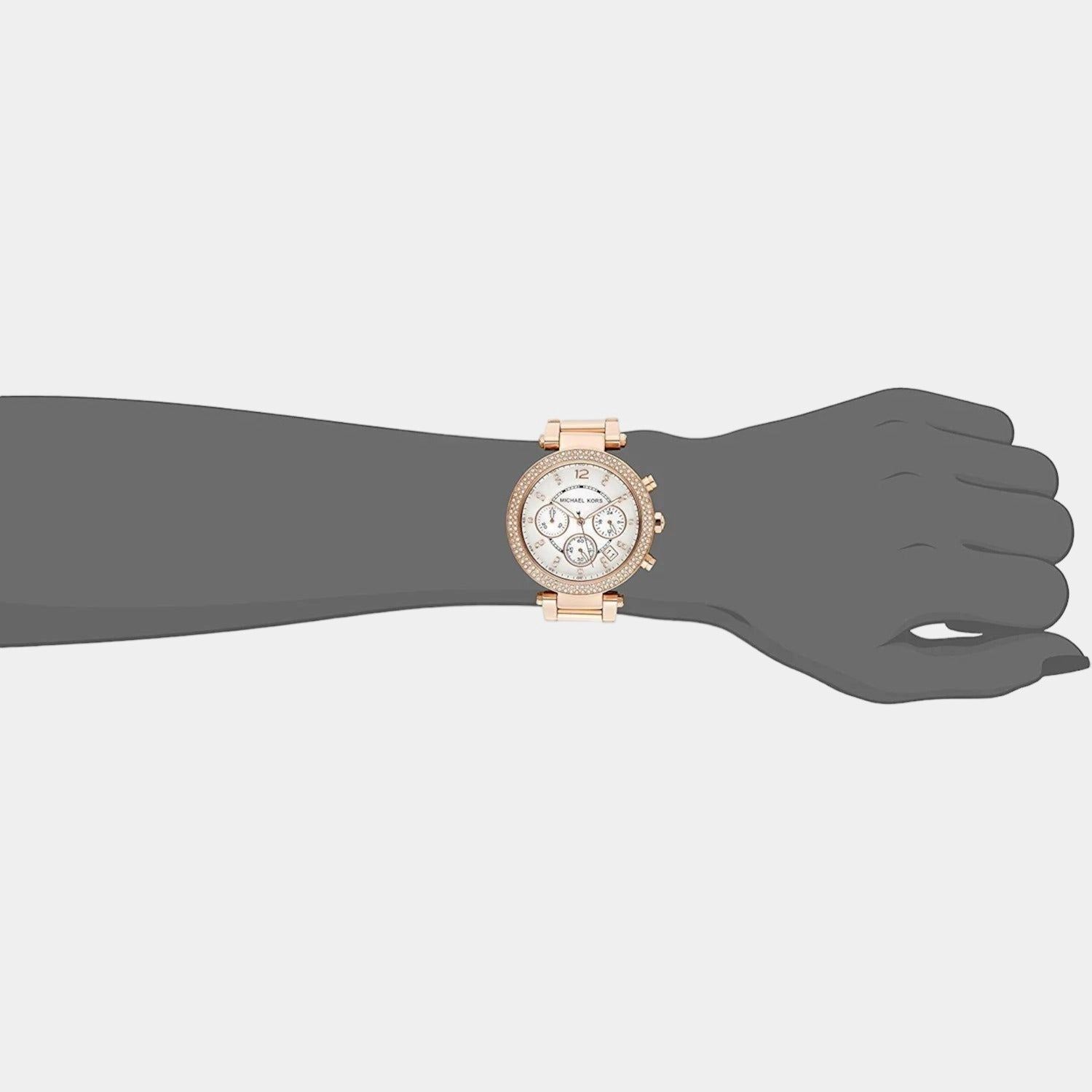 Women's White Stainless Steel Chronograph Watch MK5491