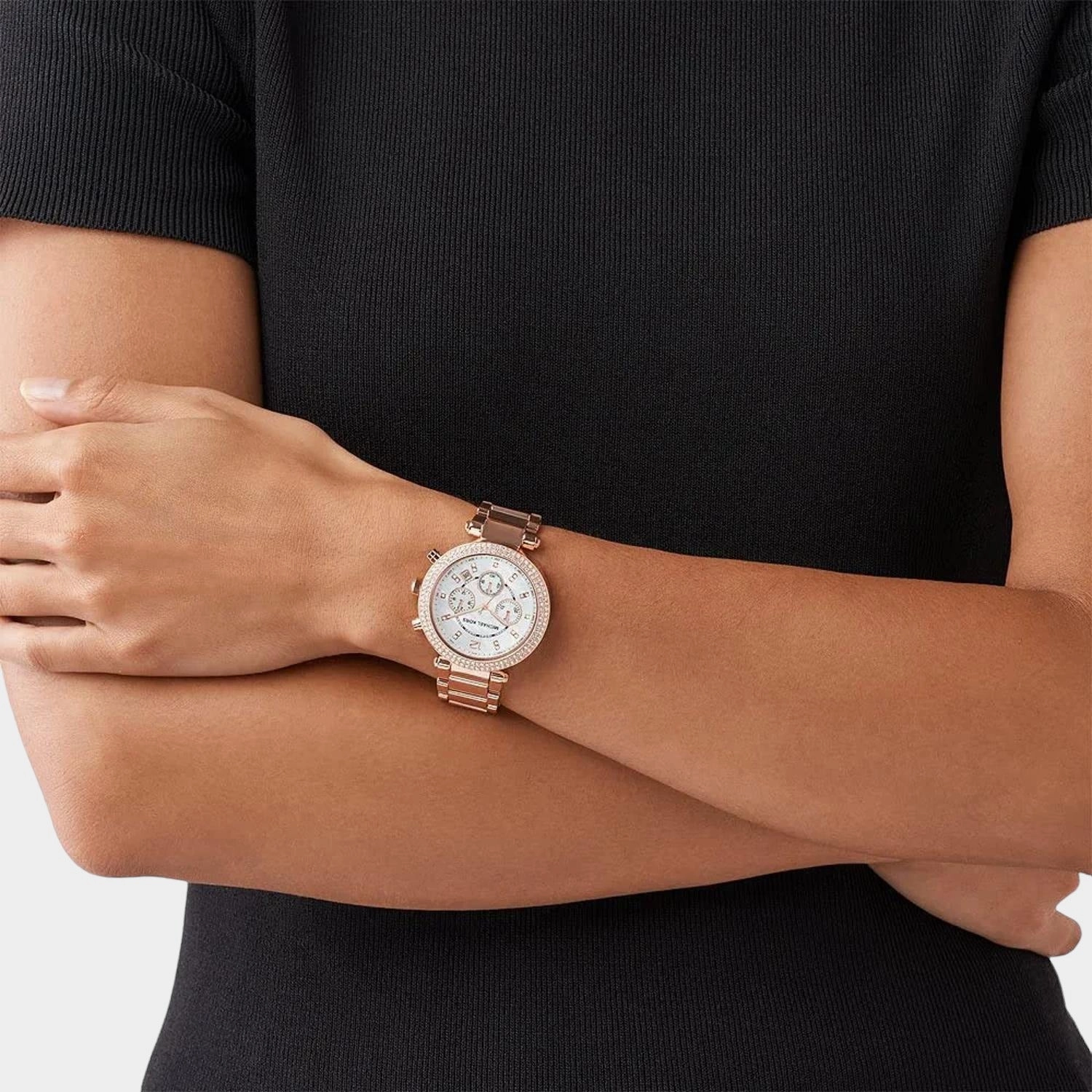Women's White Stainless Steel Chronograph Watch MK5491