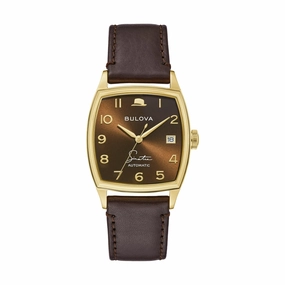 Young at Heart Gold-Tone 33.5mm - Brown on Leather Strap