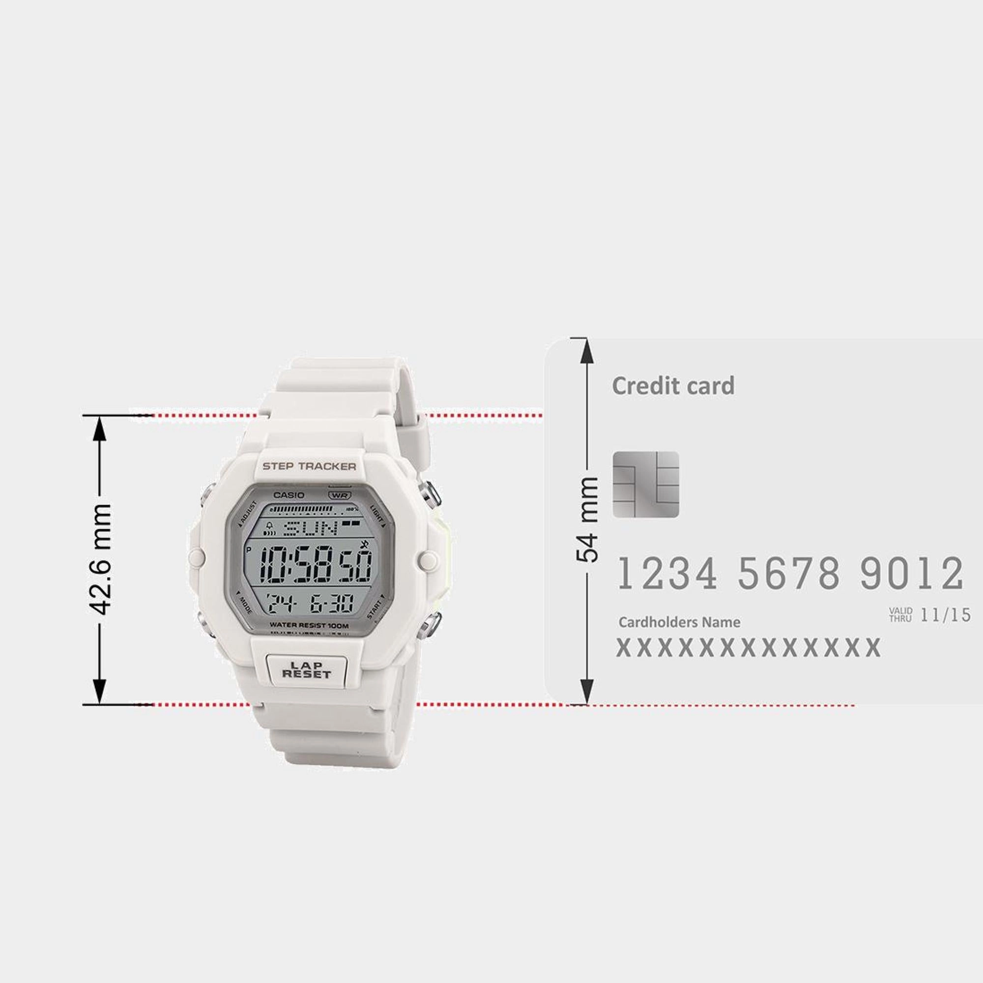 Youth Unisex Quartz White Dial Digital Resin Watch LWS-2200H-8AVDF D318